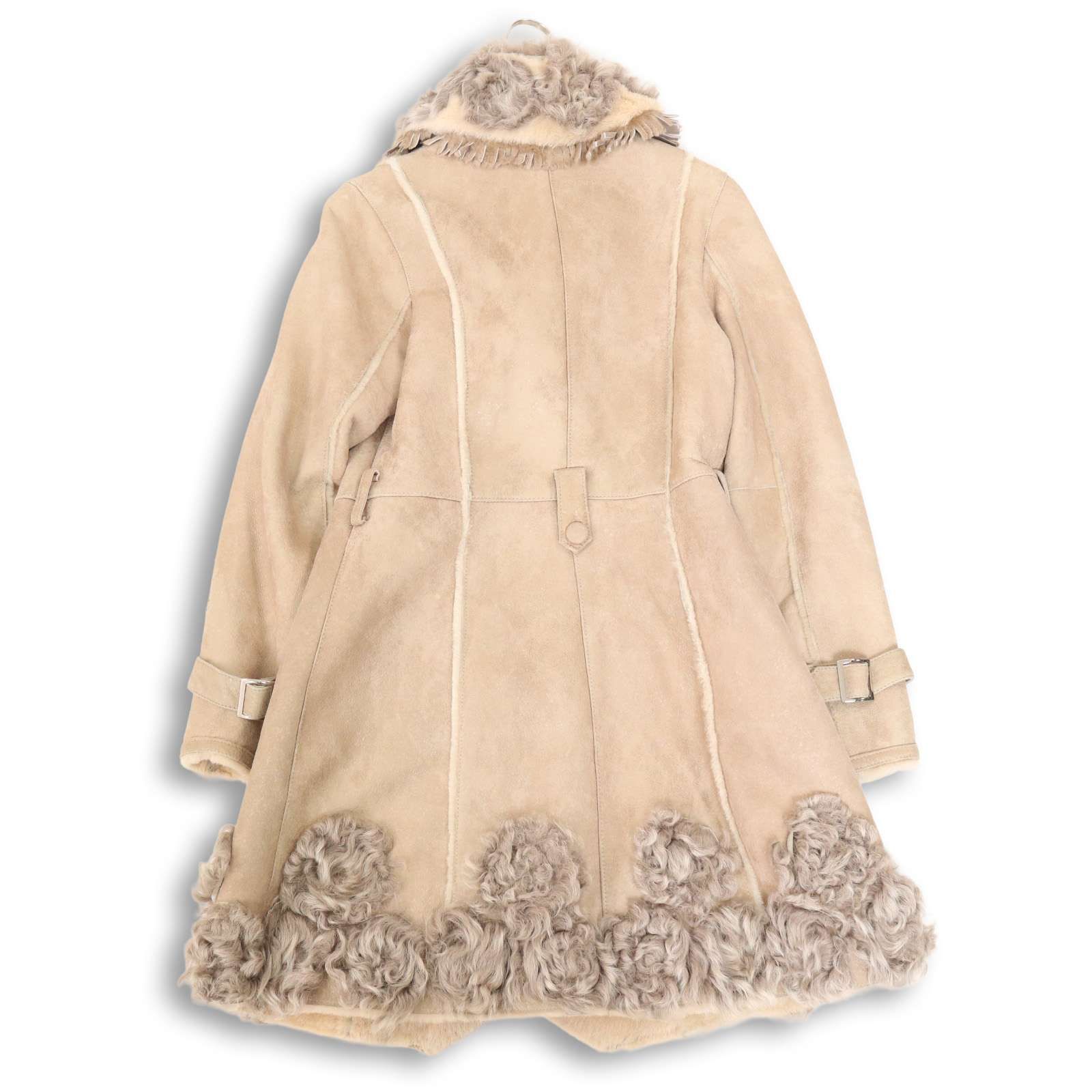 cocon ココン 秋冬 リアルファー♪ ムートン ロング コート Sz.M