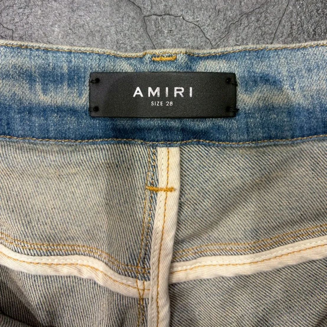 AMIRI アミリ ダメージ加工デニムパンツ ライトブルー 28 - メルカリ