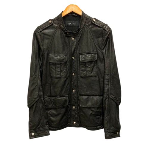 グッチ GUCCI レザージャケット 革ジャン ブルゾン シングル 長袖 46