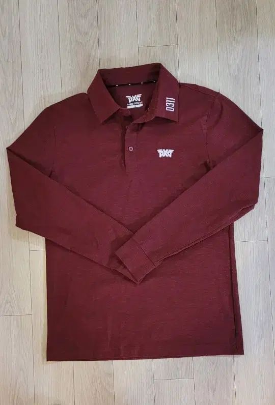 PXG メンズ 長袖 ポロシャツ バーガンディ 95 - メルカリ