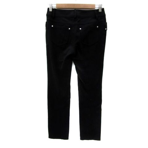 クレージュcourreges ブラックパンツ クレージュ courreges テーパードパンツ ロング丈 無地 38 M 黒