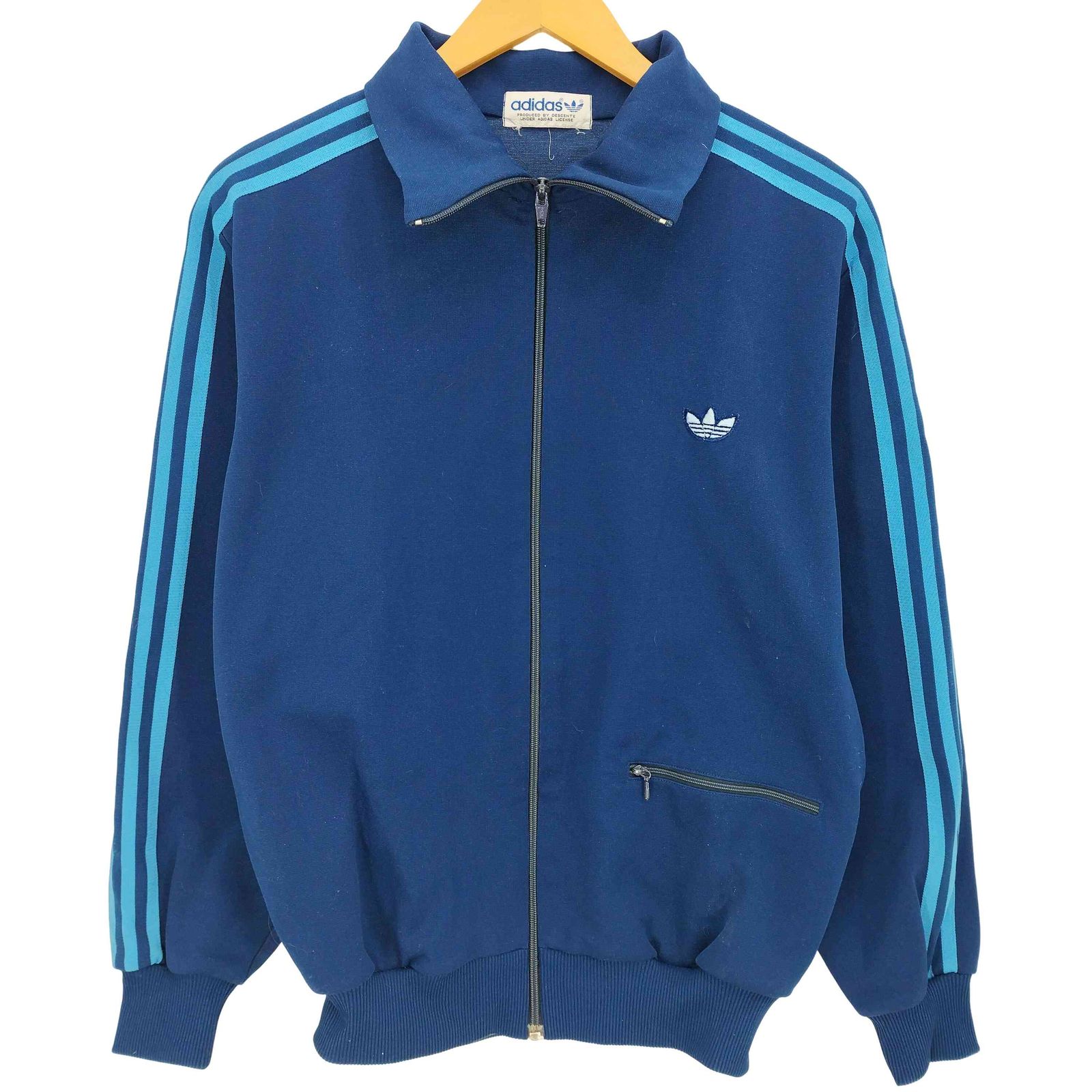 アディダス adidas 80s デサント製 トレフォイルロゴ刺繍 3ライン