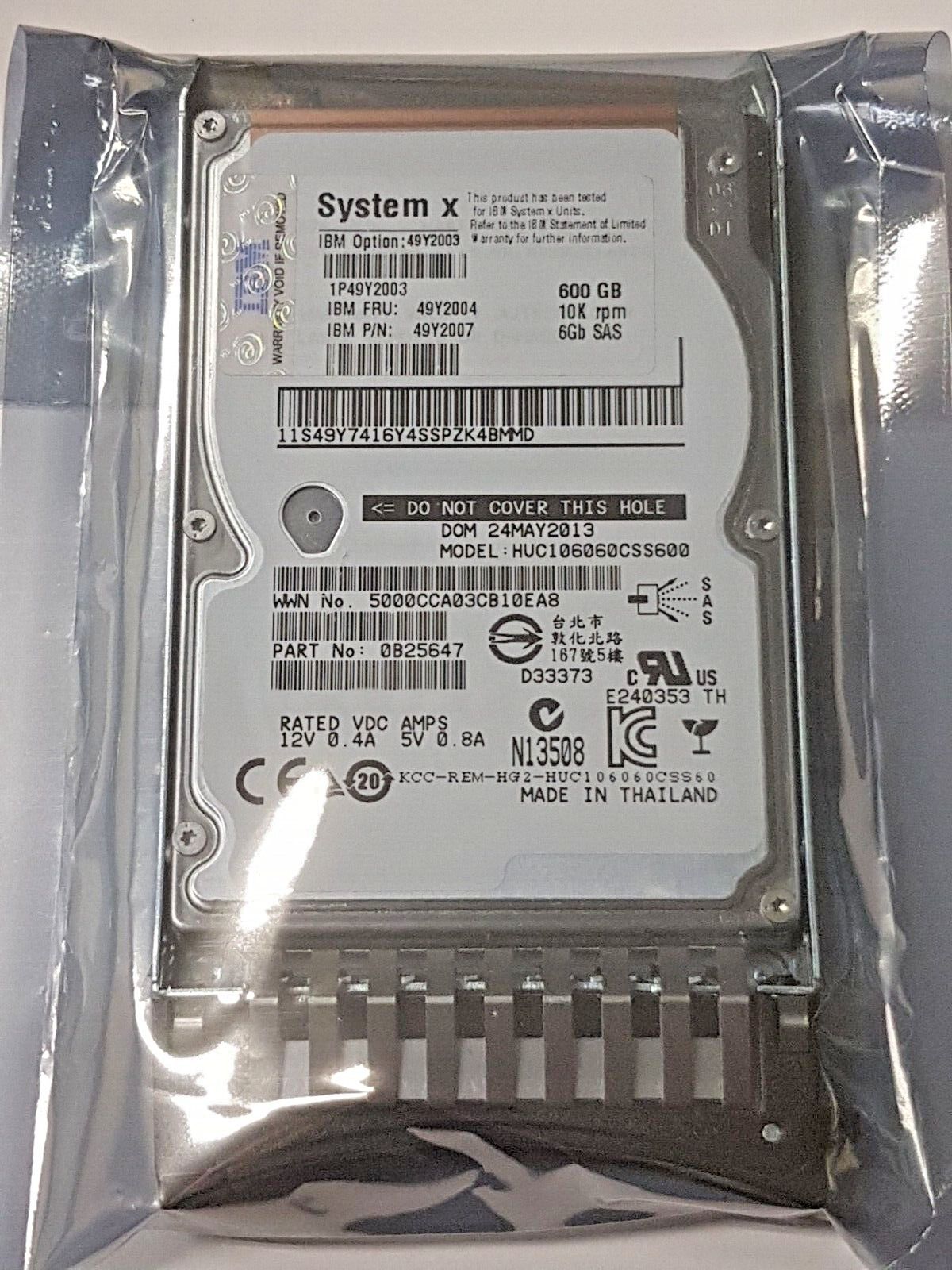 中古】【非常に良い】IBM 49Y2003 - 600GB 2.5インチ SAS 10K 6Gb/s SS