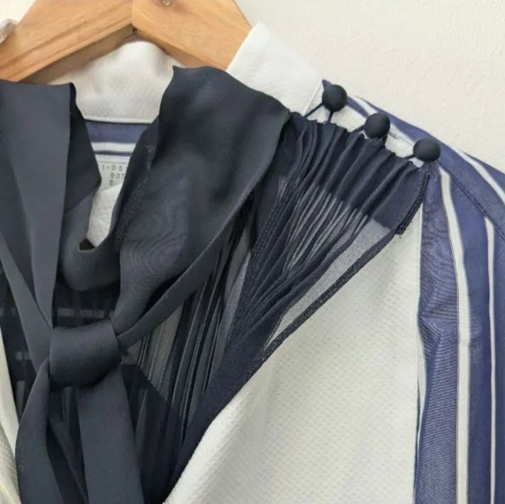 sacai サカイ ドッキング プリーツ ワンピース ブラック × ネイビー