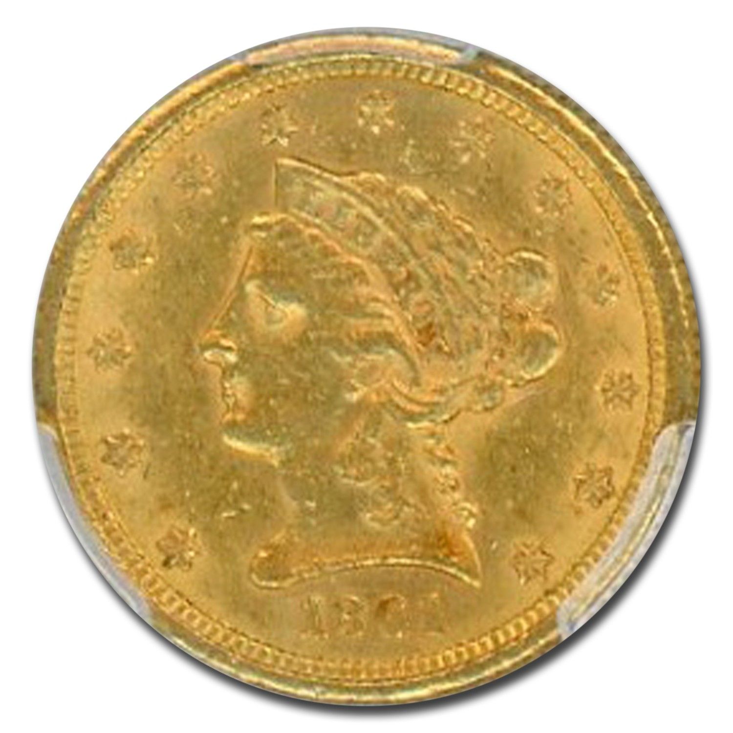 1861年 2.50ドル リバティゴールド クォーターイーグル タイプ2 AU-55 PCGS - メルカリ