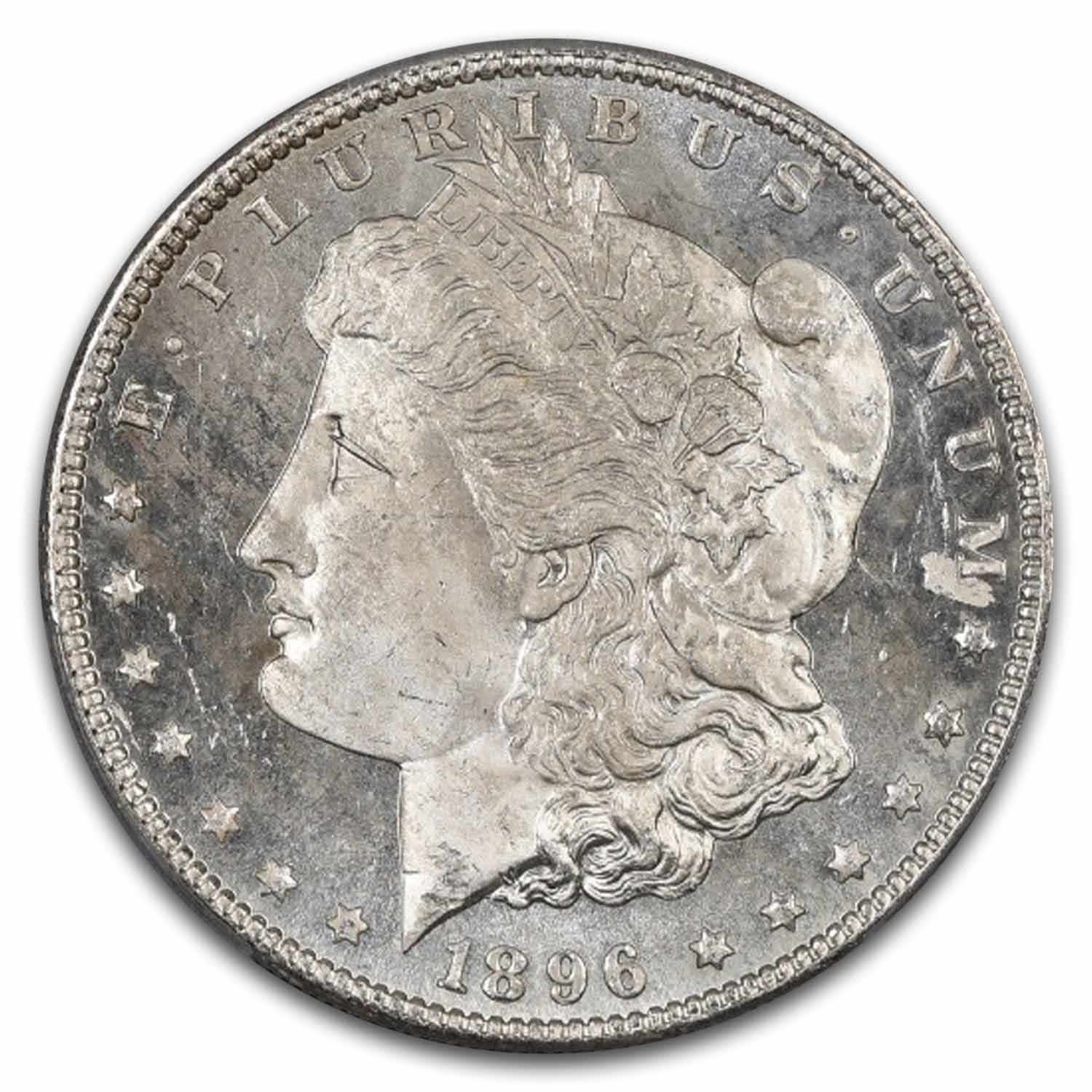 1896年モルガン・ダラー MS-64 PCGS（PL、ミントエラー打刻済み