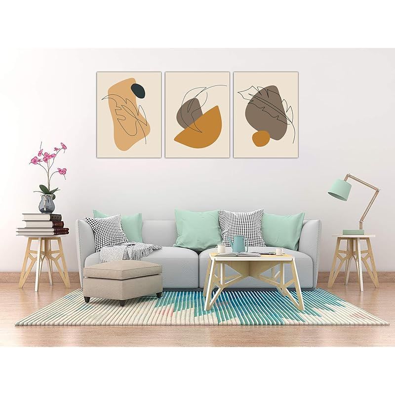 新品】 アートパネル 3枚 ボヘミアン リーフ 植物 葉っぱ 水彩