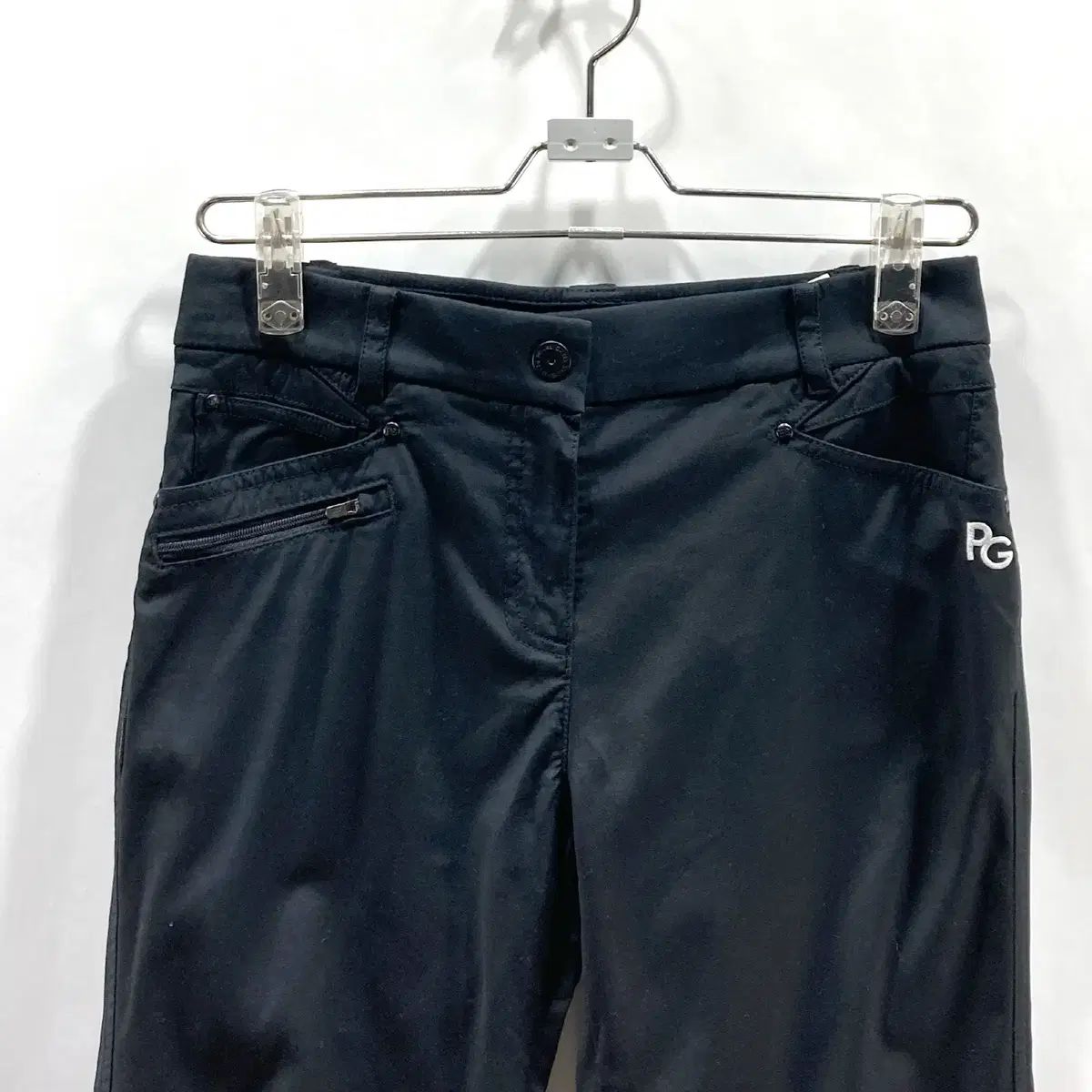 ★パーリーゲイツゴルフレディースモノグラムパンツMサイズ美品★ パーリーゲイツ 正規品 レディースゴルフパンツ ブラック 27