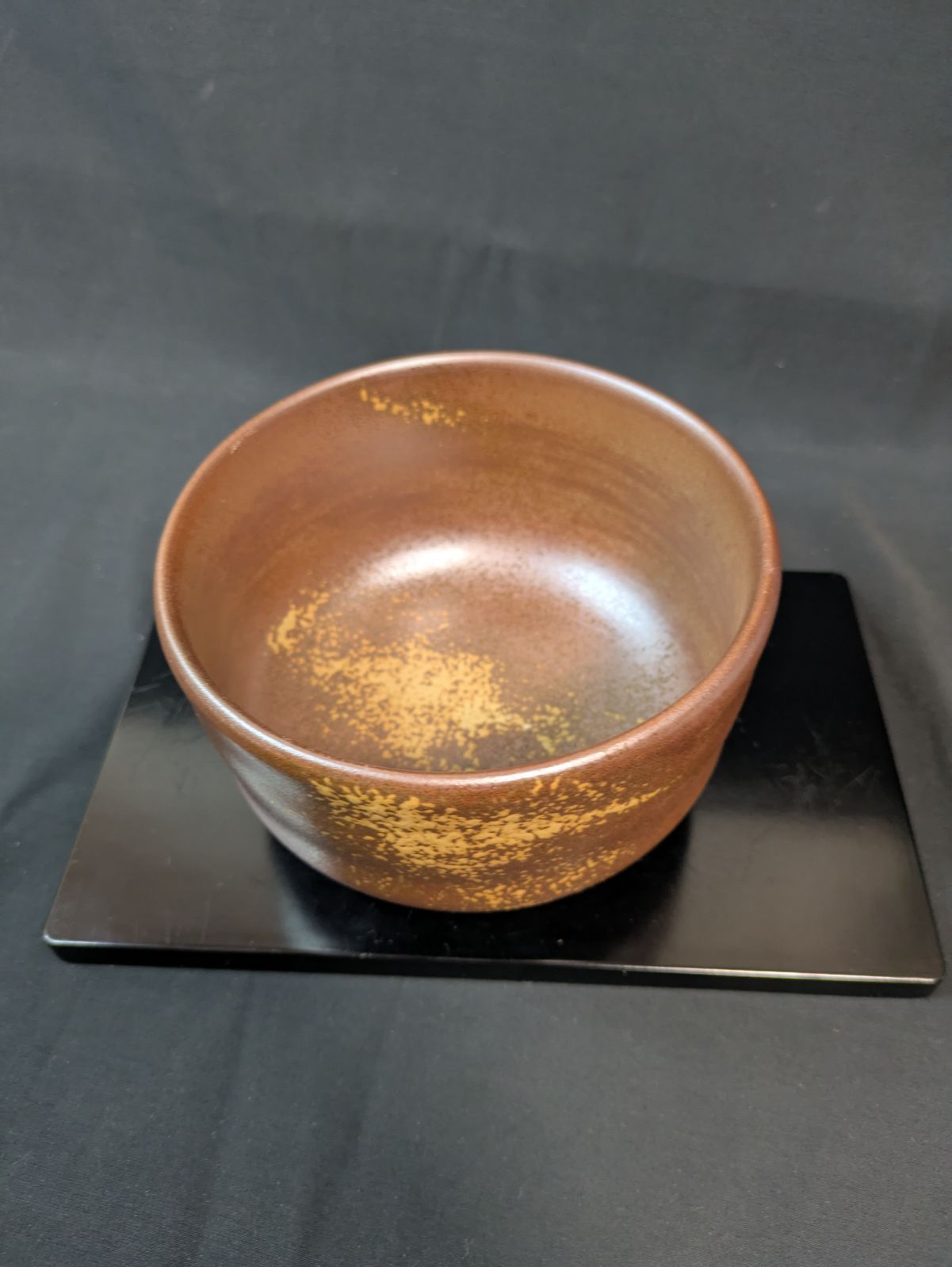 備前焼 木村陶峰作 備前陶芸倶楽部 茶碗 共箱 栞 黄色布付属 底面刻印