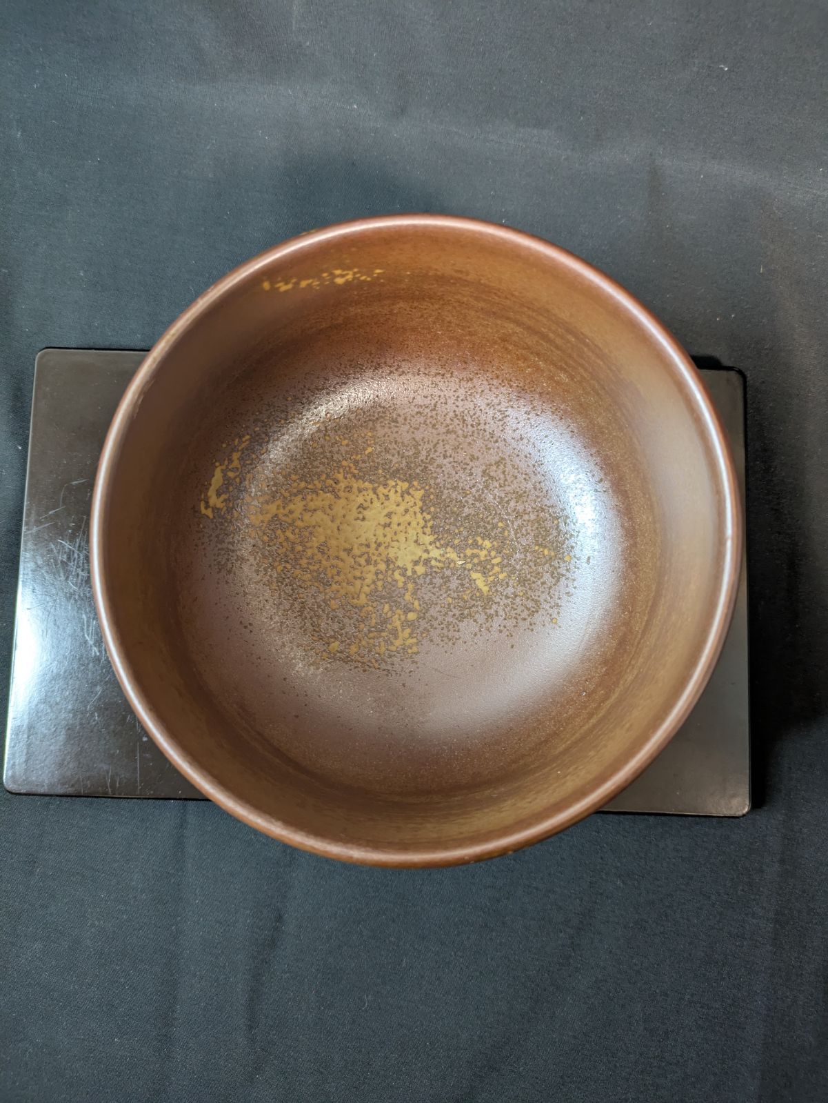 備前焼 木村陶峰作 備前陶芸倶楽部 茶碗 共箱 栞 黄色布付属 底面刻印