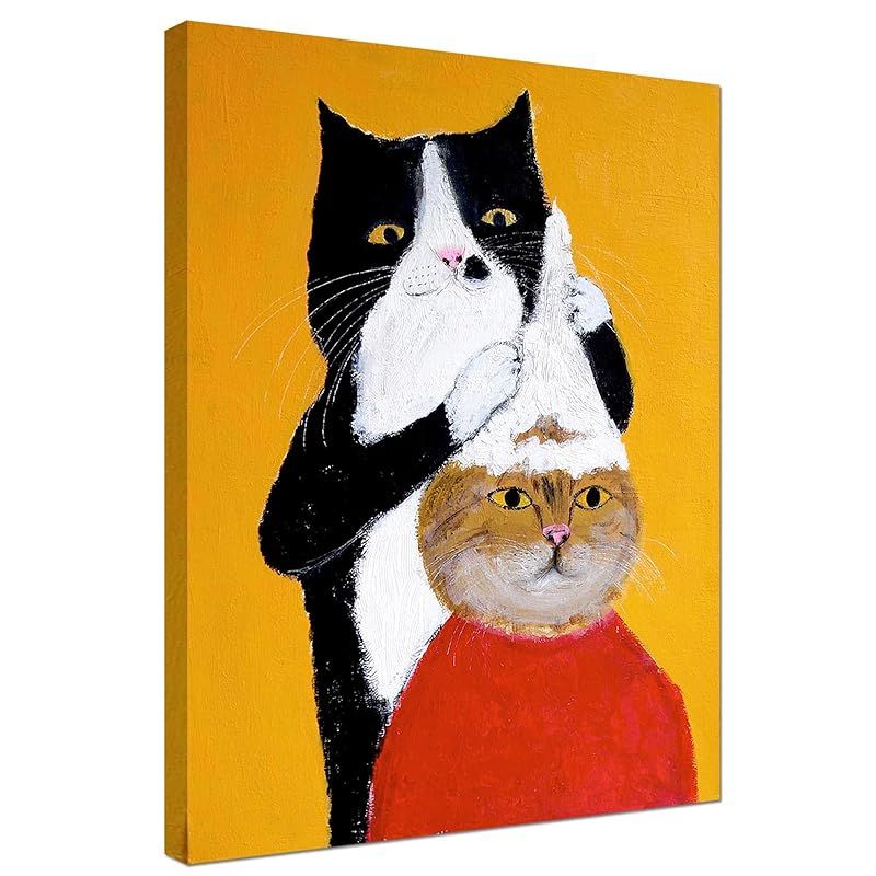 新品】 猫 ポスター イラスト 絵画 漫画 アートパネル 動物 かわいい