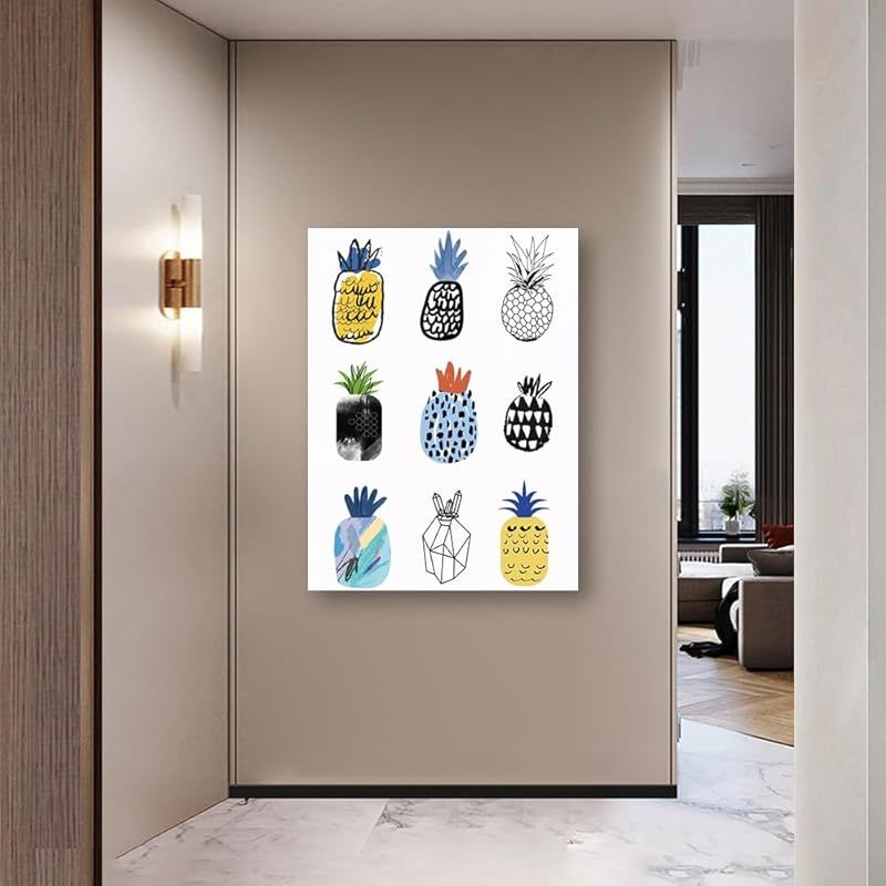 新品】 アートパネル パイナップル W50cm H70cm フレーム 絵画