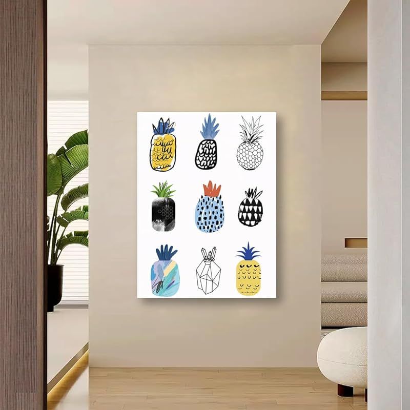 新品】 アートパネル パイナップル W50cm H70cm フレーム 絵画