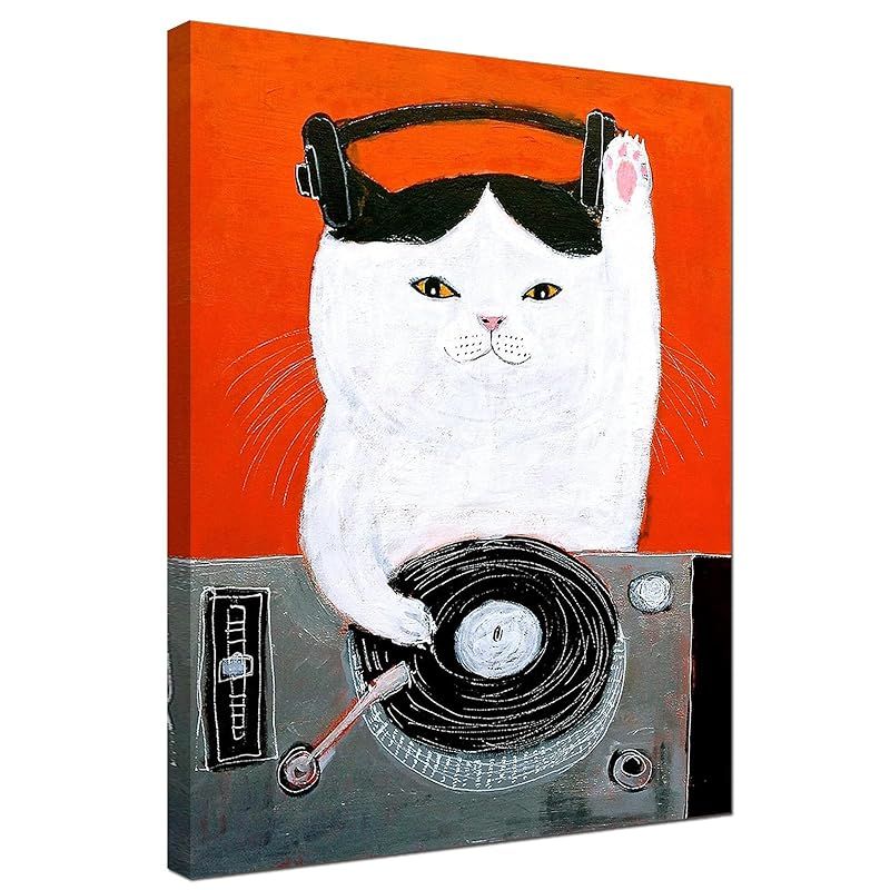 新品】 猫 ポスター イラスト 絵画 漫画 アートパネル 動物 かわいい