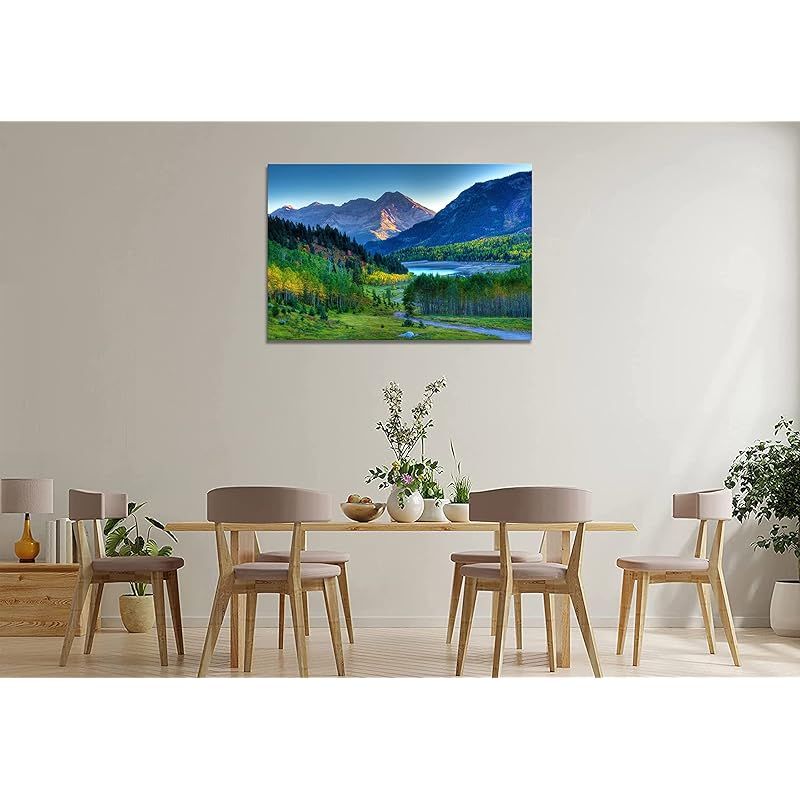 新品】 山 森 アートパネル 森林 緑色 自然風景 ポスター 風景画