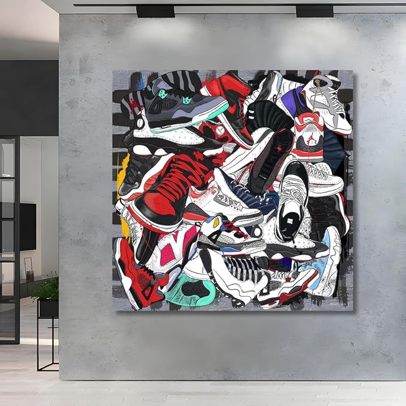 新品】 アートパネル スニーカー ストリート グラフティ W40cm H40cm