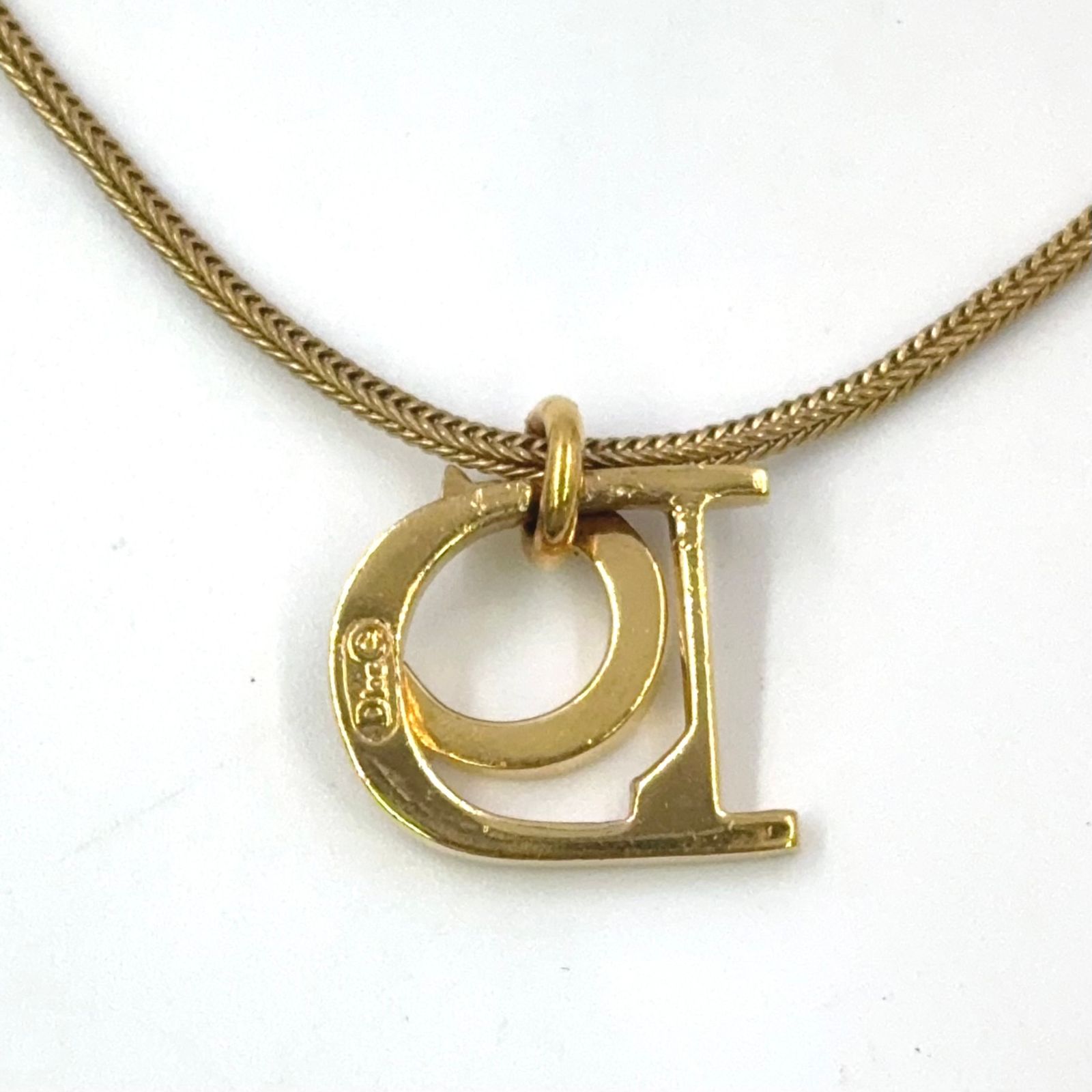 Christian Dior CDロゴ GP×ラインストーン ゴールド ネックレス - メルカリ