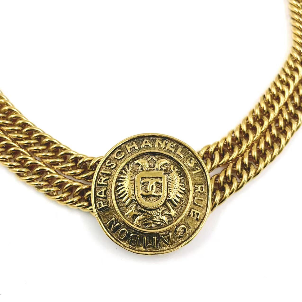 CHANEL メダリオン ココマーク GP ゴールド 2連チョーカー - メルカリ
