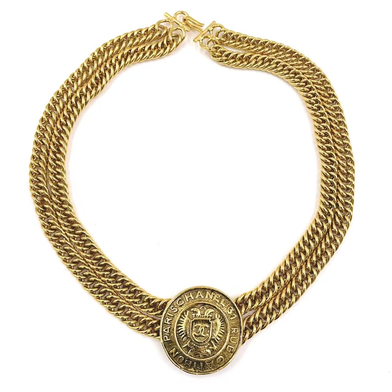 CHANEL メダリオン ココマーク GP ゴールド 2連チョーカー - メルカリ
