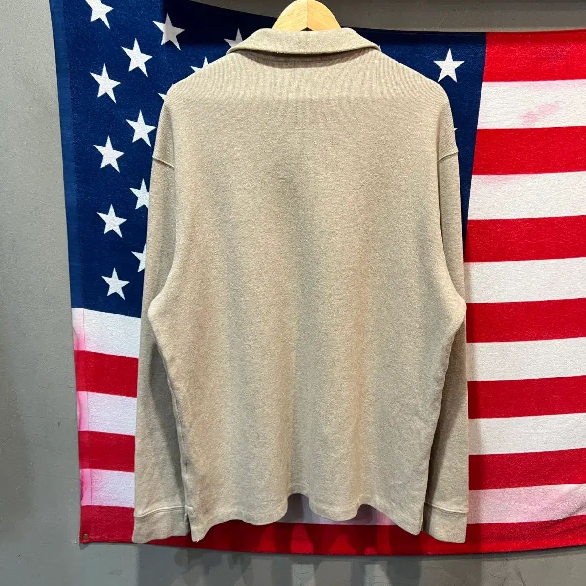 ポロ ラルフローレン ハーフジップアップ ニット ベージュ - メルカリ