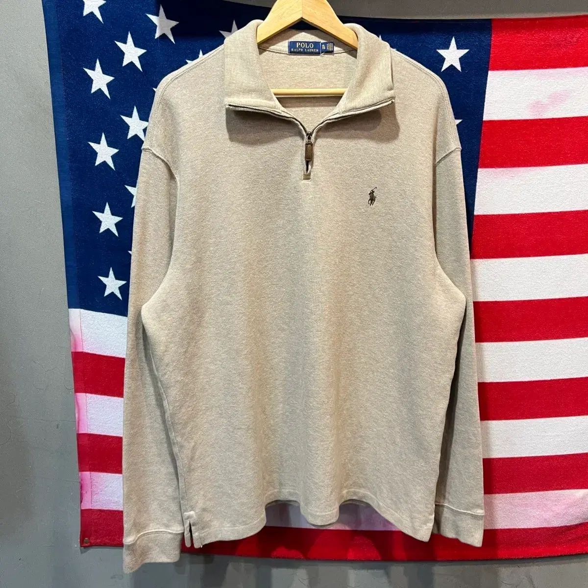 ポロ ラルフローレン ハーフジップアップ ニット ベージュ - メルカリ