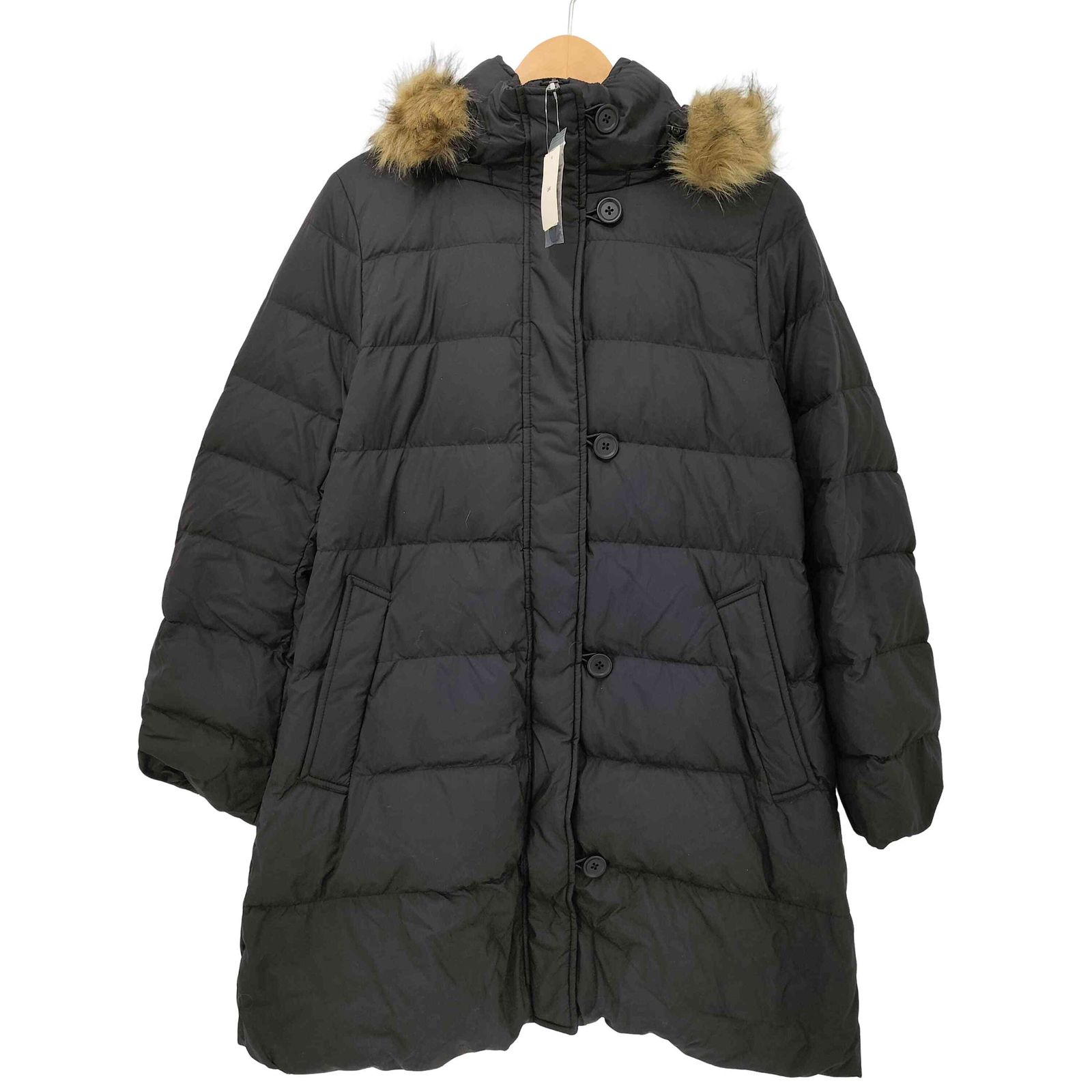 ユニクロ UNIQLO ファー ダウンコート ブラック XL レディース JPN：XL