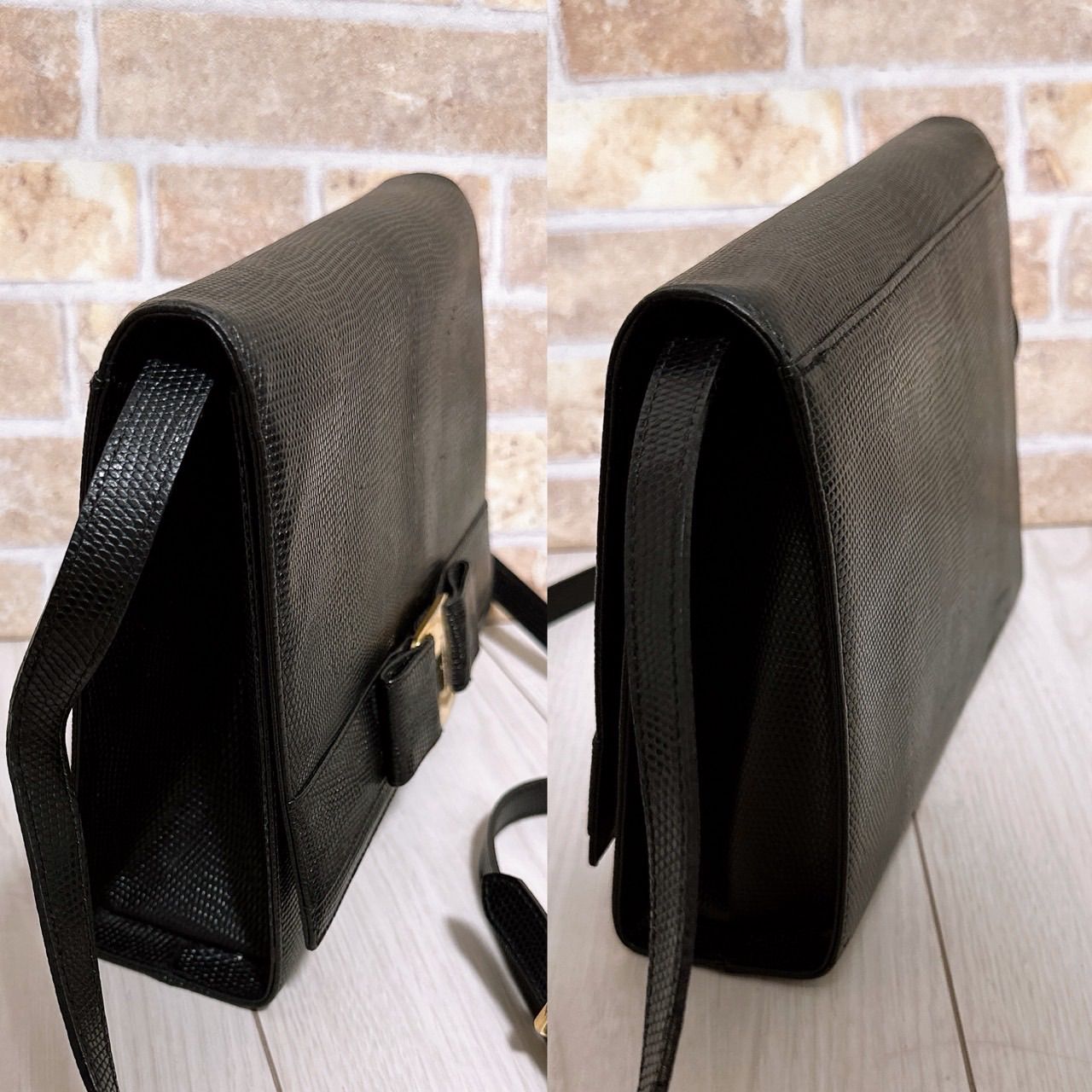美品) Ferragamo(フェラガモ)ショルダーバッグ ヴァラ - メルカリ