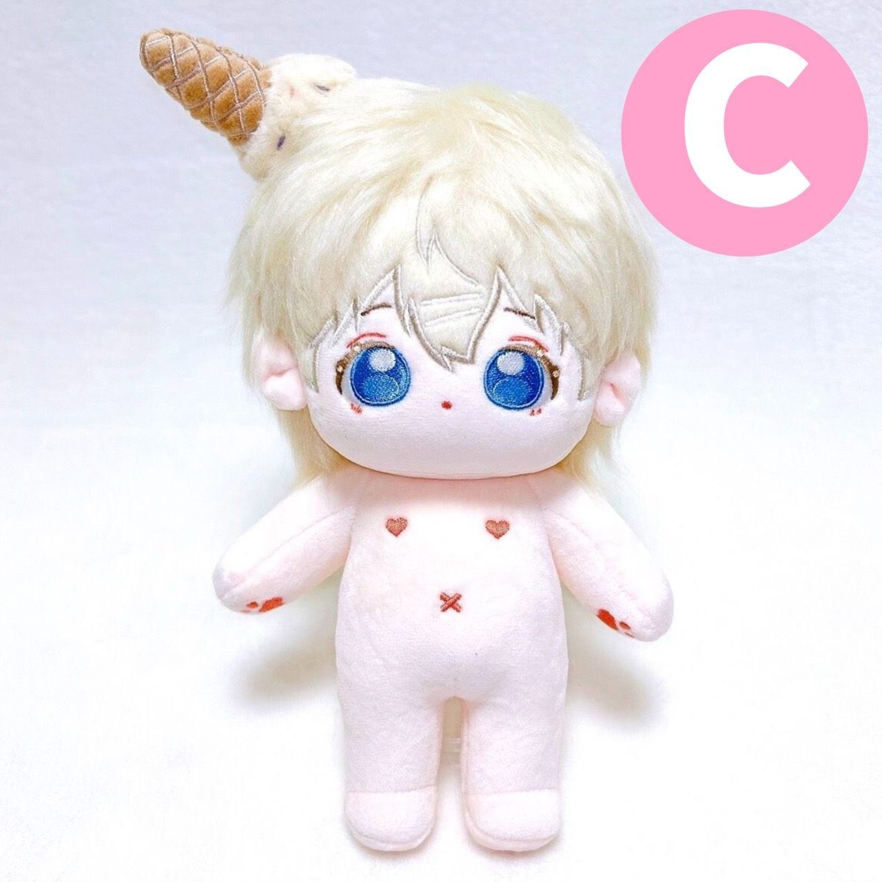 20cmぬい本体】スケルトン 骨 尻尾 アイスコーン ぬいぐるみ 猫耳 無