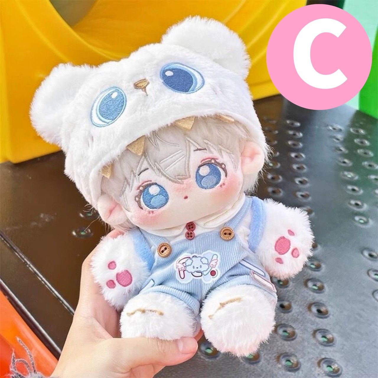 20cmぬい本体】スケルトン 骨 尻尾 アイスコーン ぬいぐるみ 猫耳 無