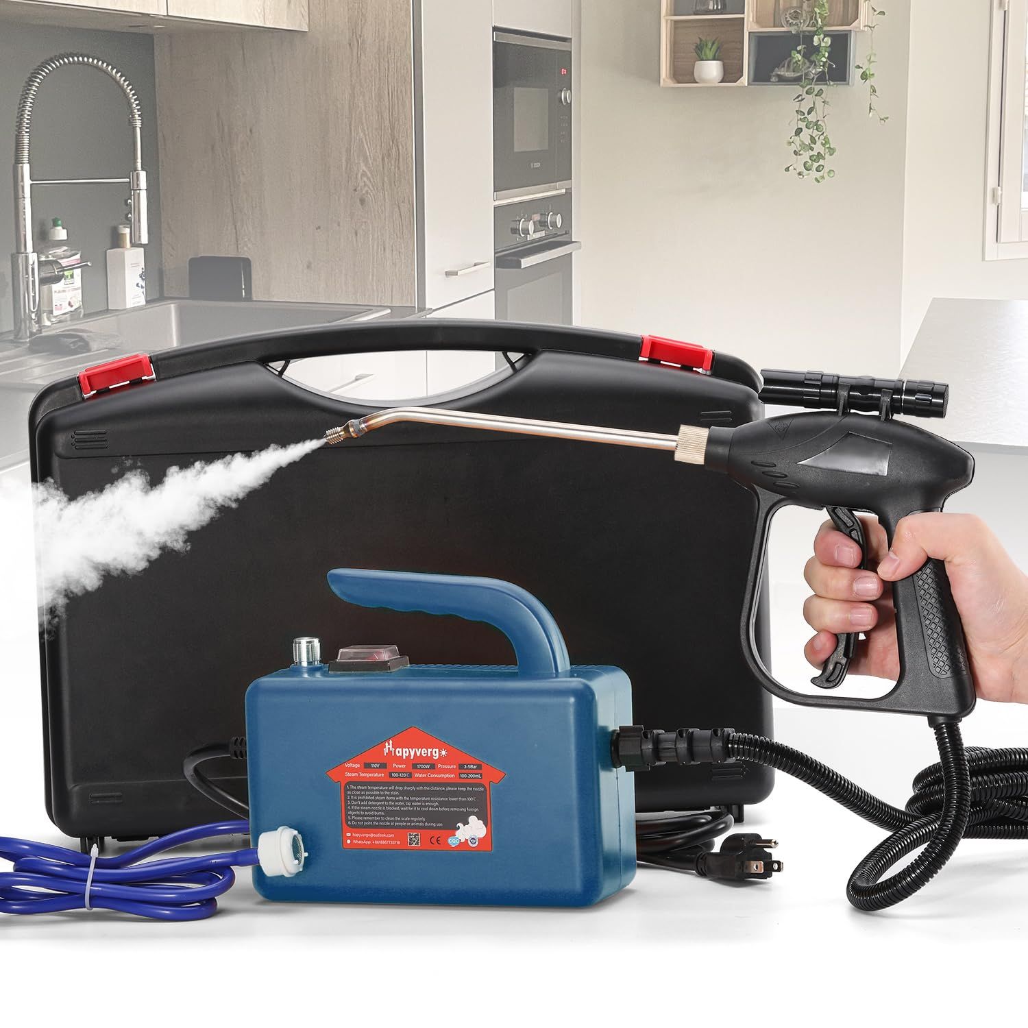 新品 スチームクリーナー 高温蒸気洗浄機 20S速熱 タンクレス 掃除