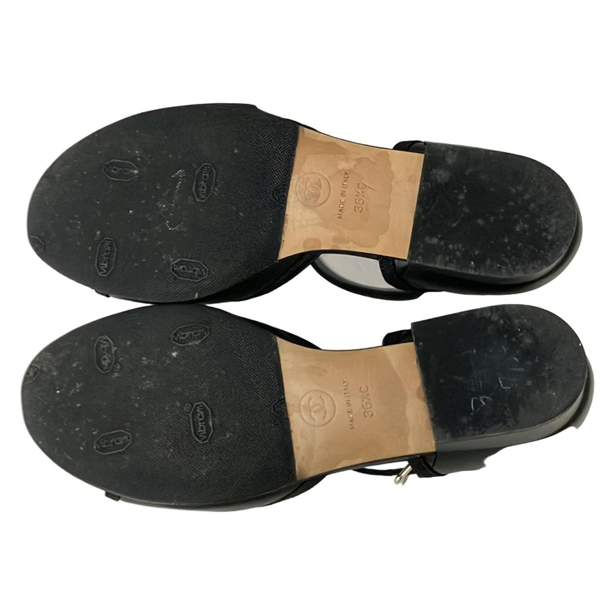 CHANEL(シャネル) サンダル 36 1/2 C レディース - 黒 アウトソール張