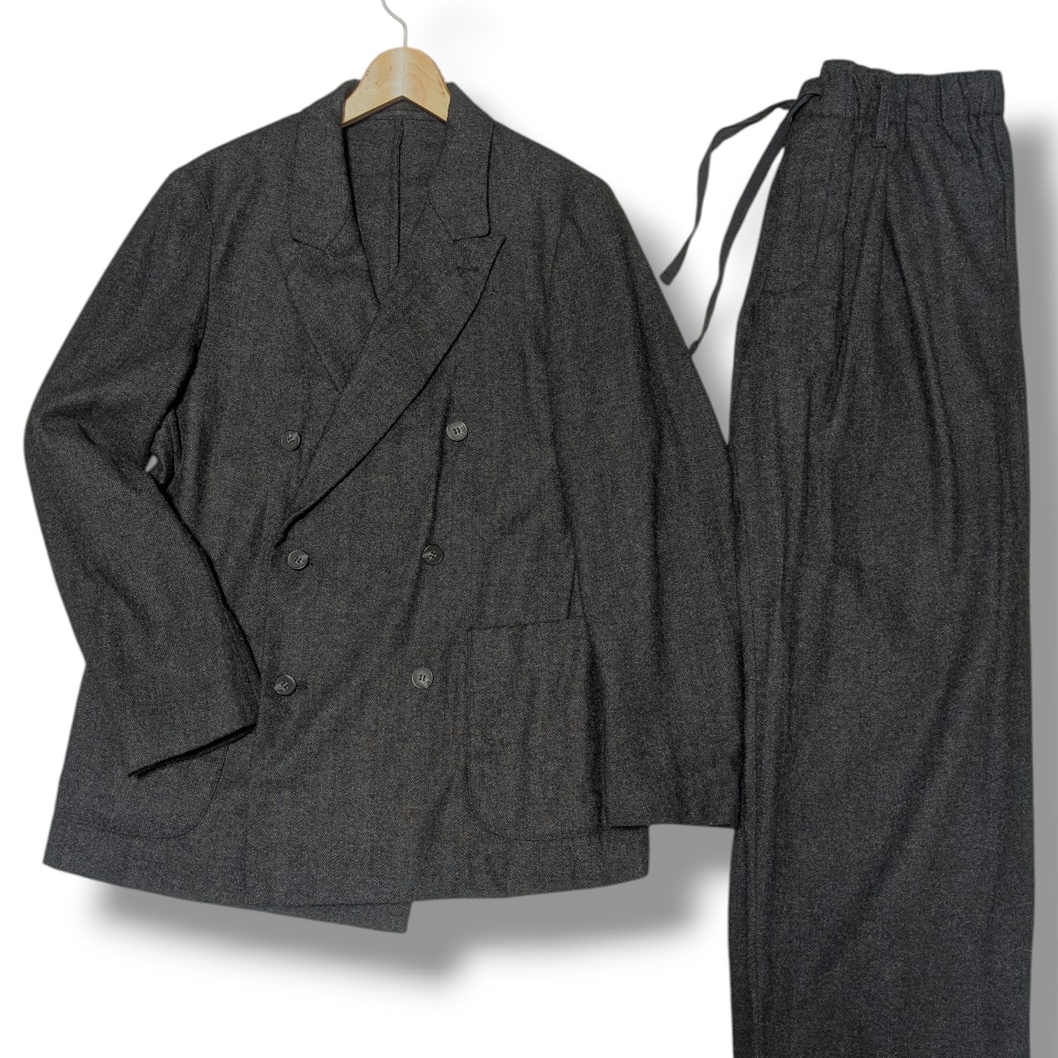 shiun シウン スーツ セットアップ ダブルブレスト HERRINGBONE W.B