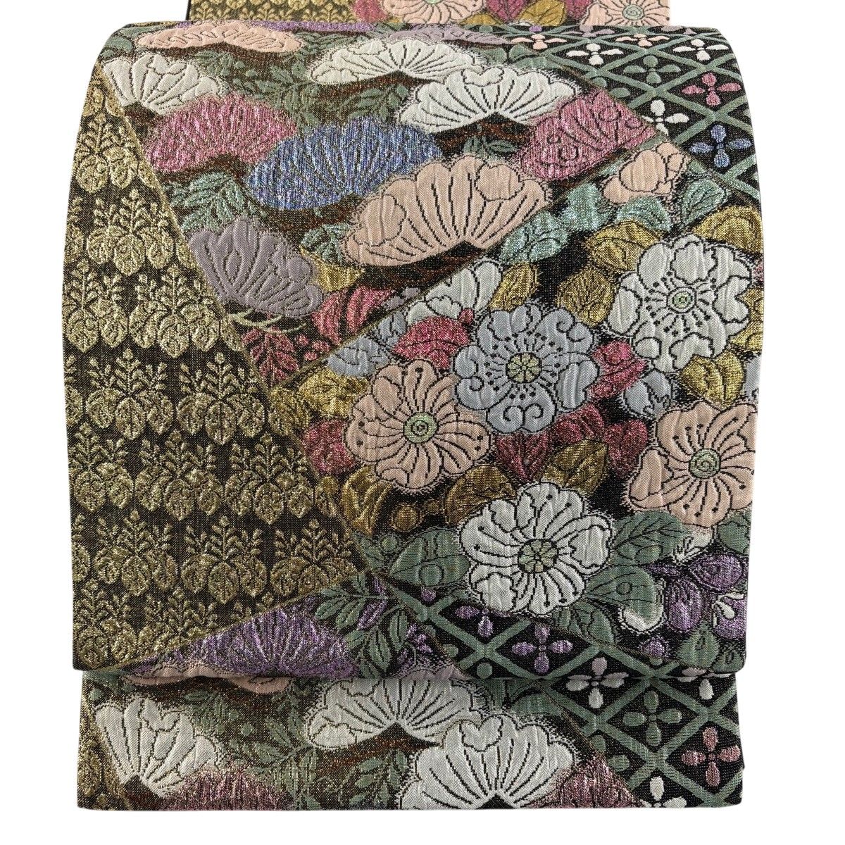 美品】 袋帯 秀品 辻が花裂 松 箔 金糸 黒 六通 正絹 【中古】 - メルカリ
