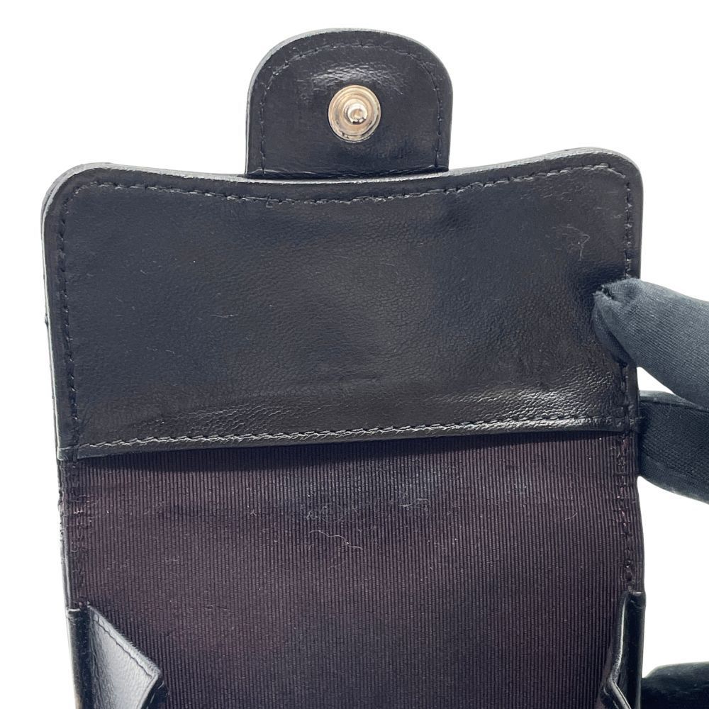 玉津店 中古】CHANEL Wホック 三つ折り財布 ココマーク ブラック