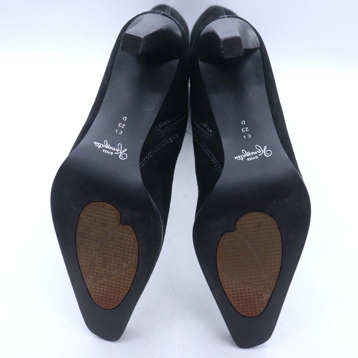 銀座かねまつ ロングブーツ ハイヒール ブランド シューズ 靴 黒