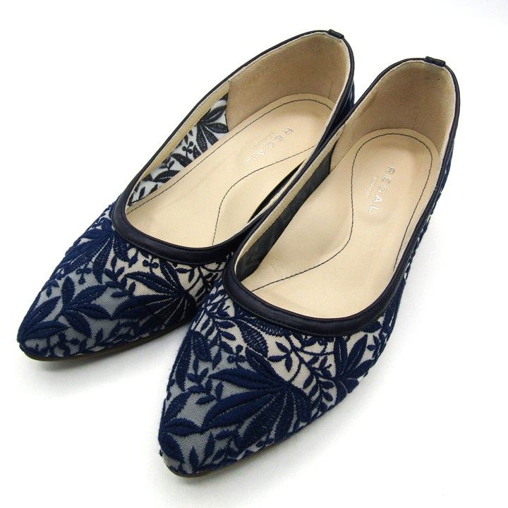 リーガル パンプス シューズ 刺繍 ブランド 靴 日本製 レディース 24