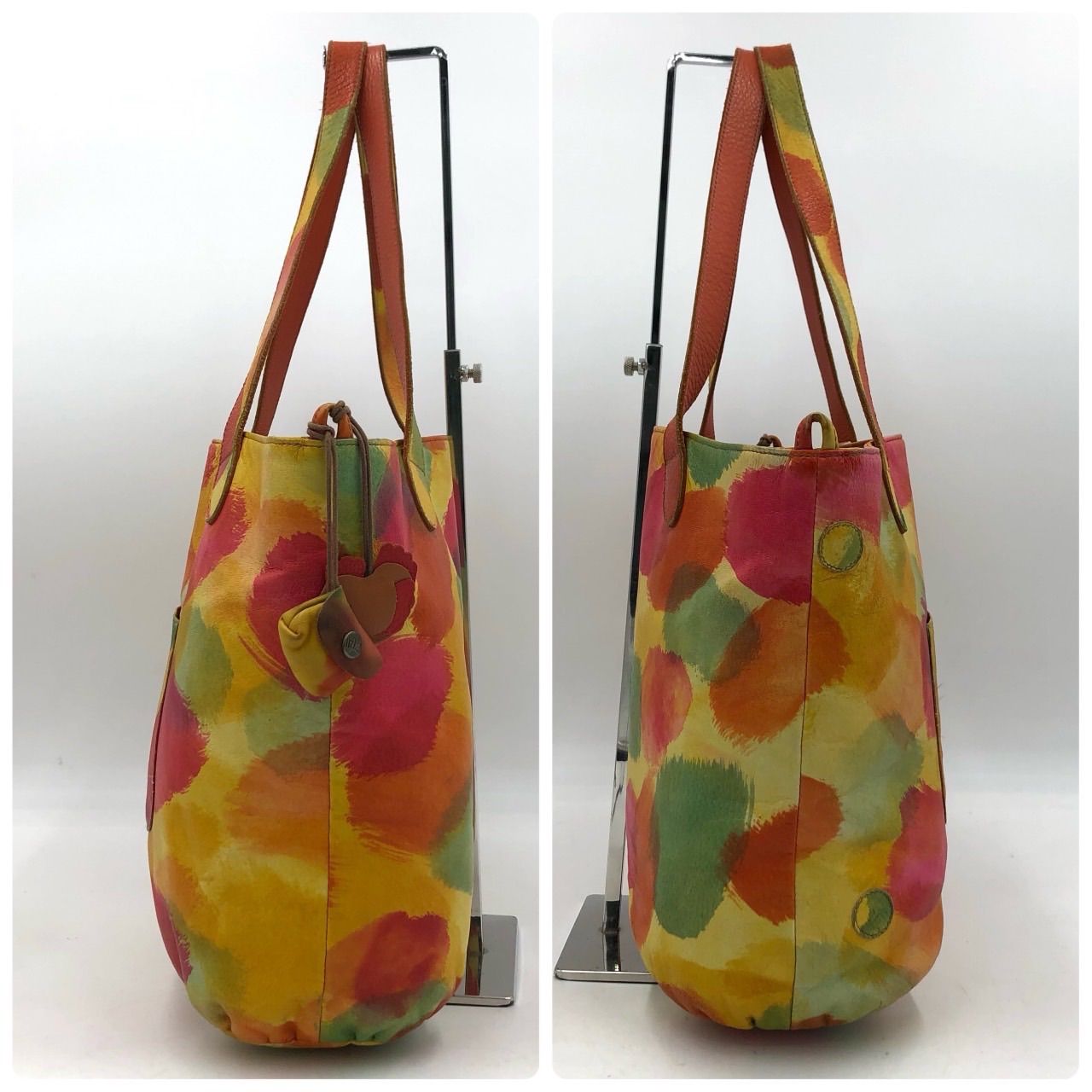 IBIZA イビザ トートバッグ 本革 マルチカラー 鳥チャーム付 日本製