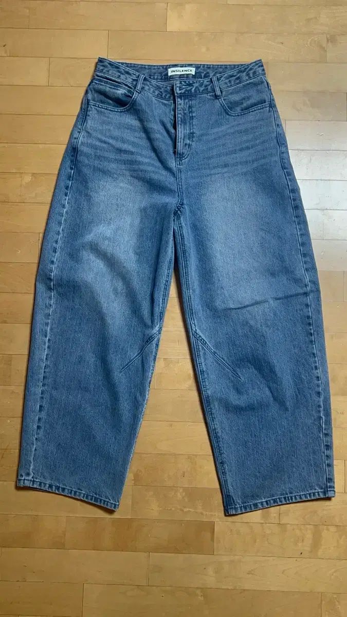 INSILENCE チェーン ツイル バルーンフィット デニムパンツ ブルー M