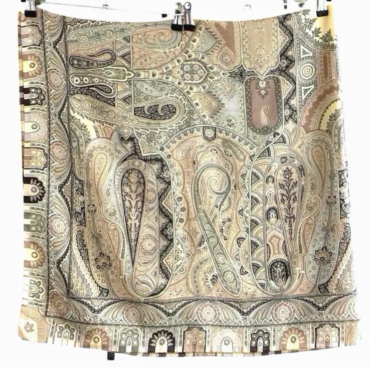 ETRO エトロ ペイズリー柄 ウール シルク 大判 ストール ショール