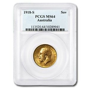 1918-S アトラリア ゴールド ソブリン ジョージ5世 MS-64 PCGS - メルカリ