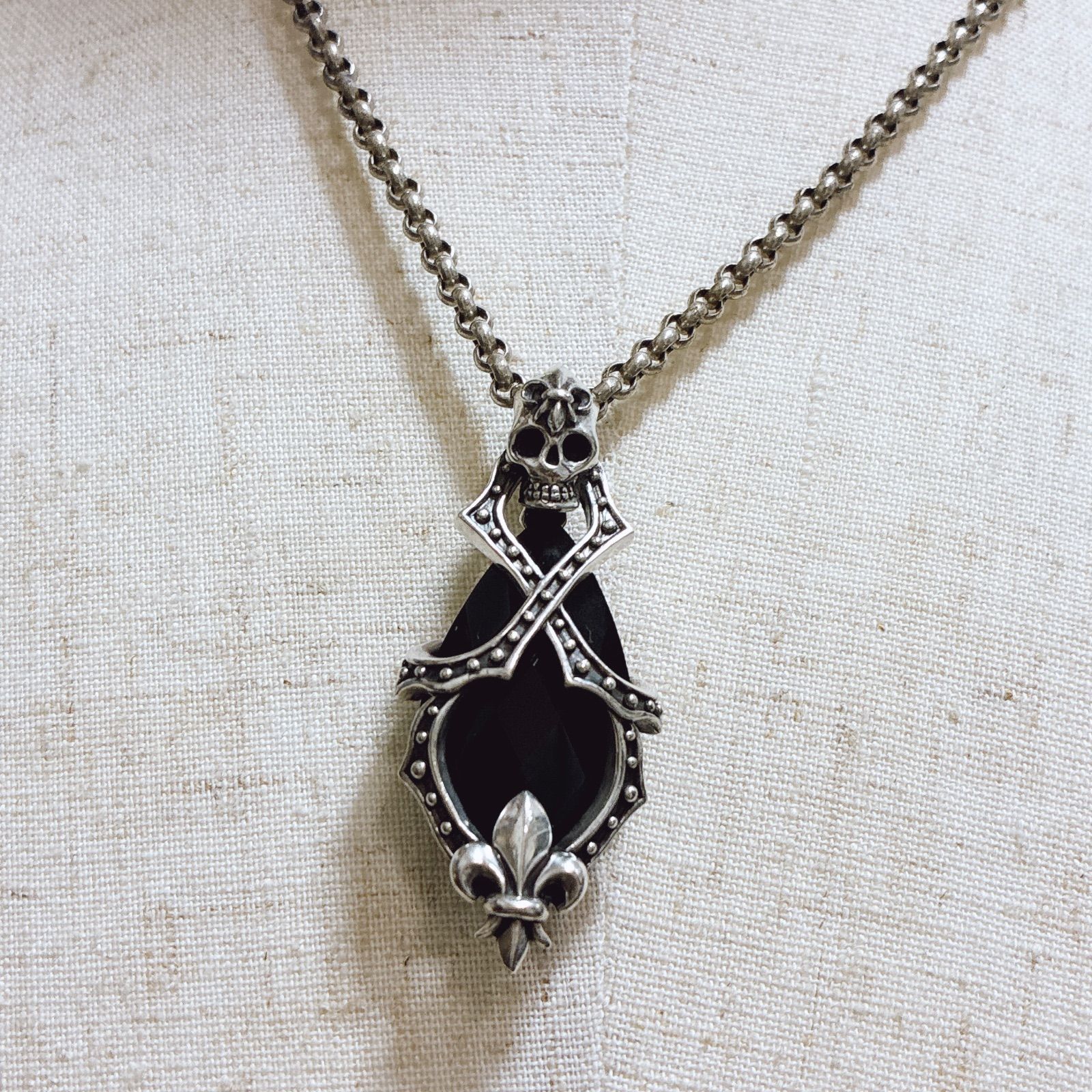 パトリックコックス スカル フレア ペンダント トップ ネックレス