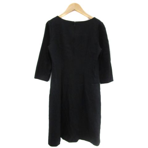 アンタイトル UNTITLED ワンピース ひざ丈 七分袖 ラウンドネック 無地