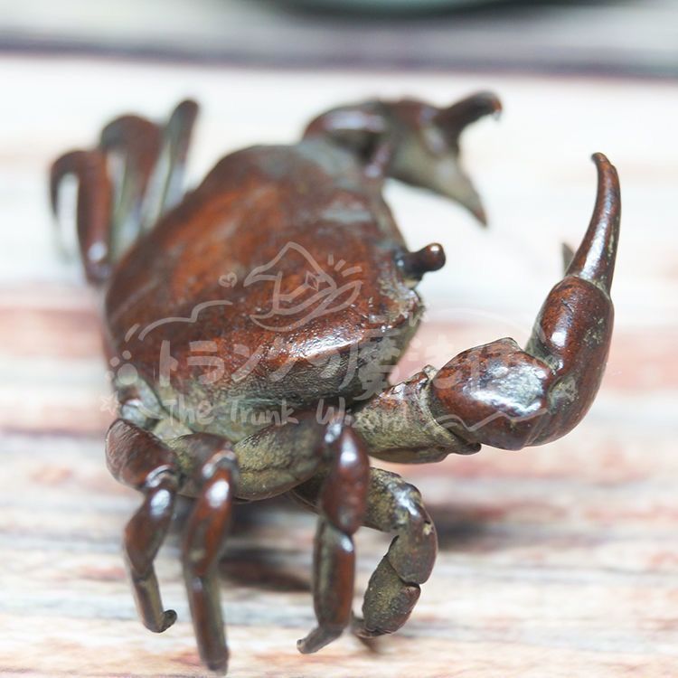 人気商品◇茶道具 蟹 純銅製 置物 民芸品 細密彫刻 車内置物