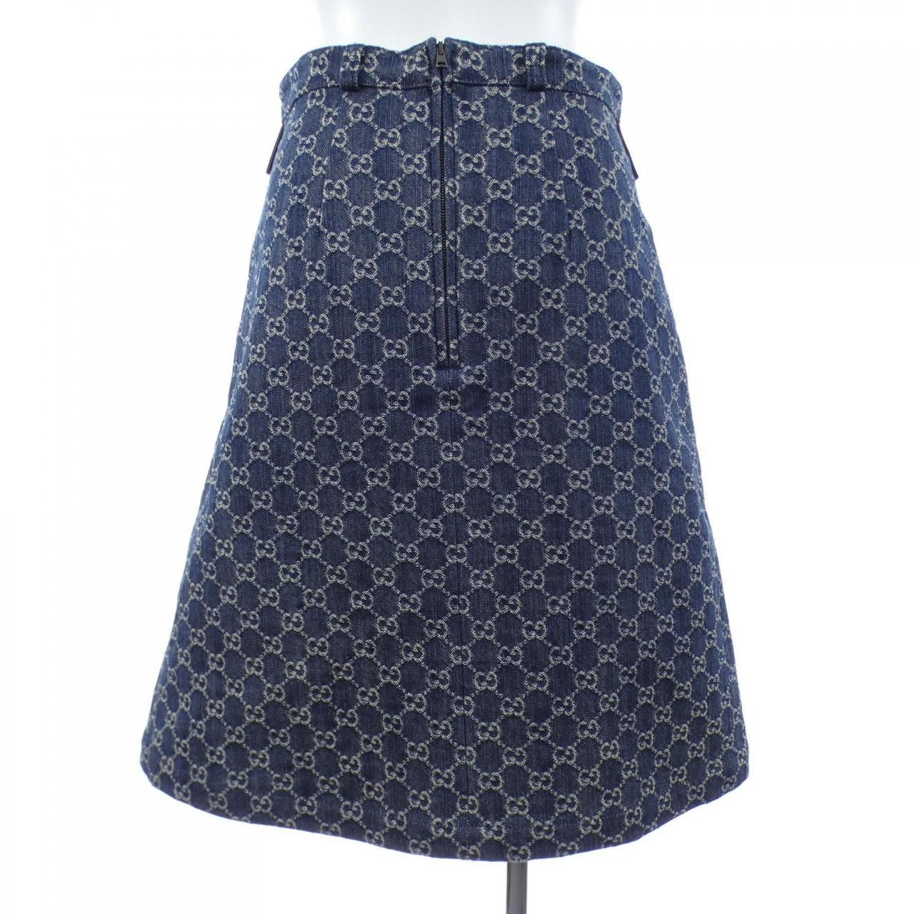 グッチ GUCCI ウォッシュド オーガニックデニムスカート 651415 XDBLL