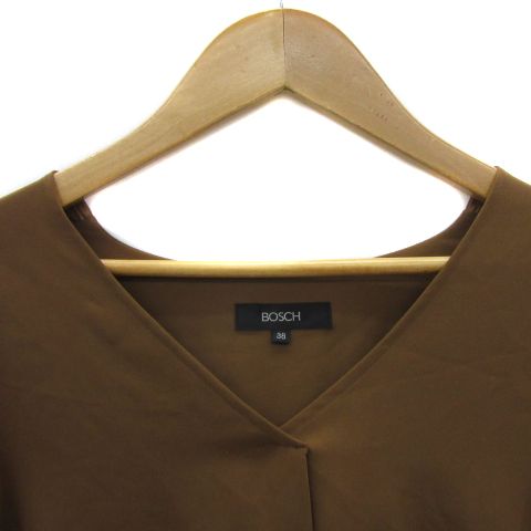 ボッシュ BOSCH ブラウス カットソー 長袖 Vネック 無地 38 M ライト