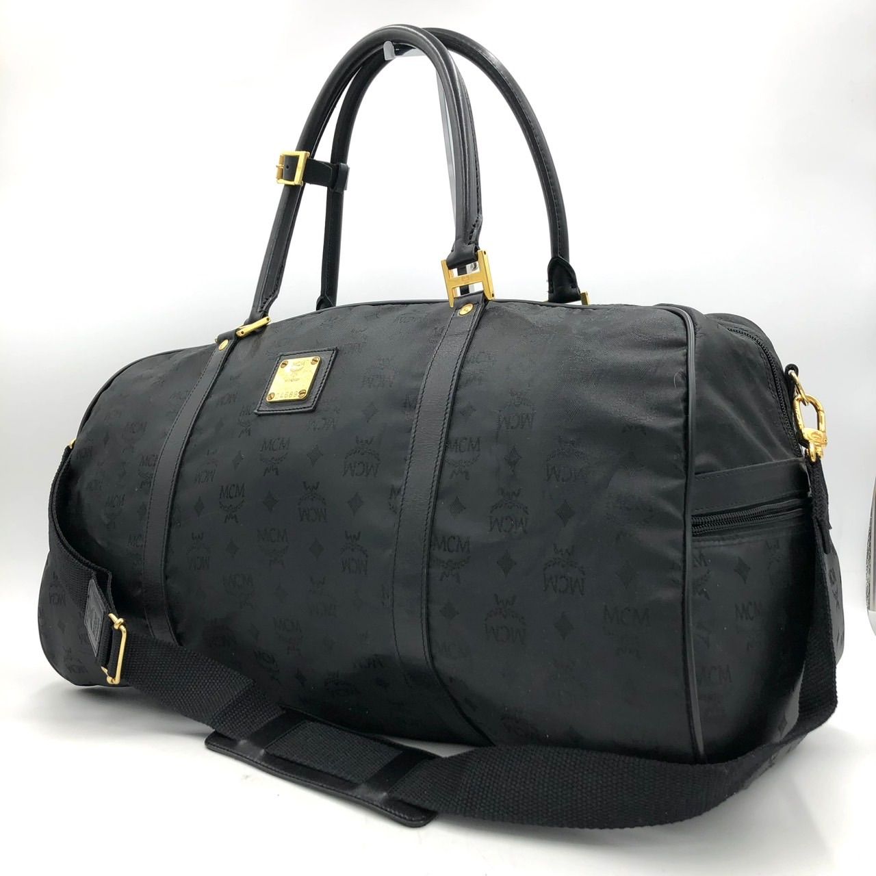 MCM エムシーエム ボストンバッグ 旅行バッグ 大容量 MCM エムシーエム ボストンバッグ 2WAY ナイロン 黒 大容量 旅行 出張