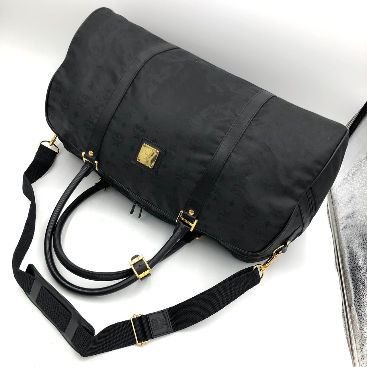 MCM エムシーエム ボストンバッグ 2WAY ナイロン 黒 大容量 旅行 出張