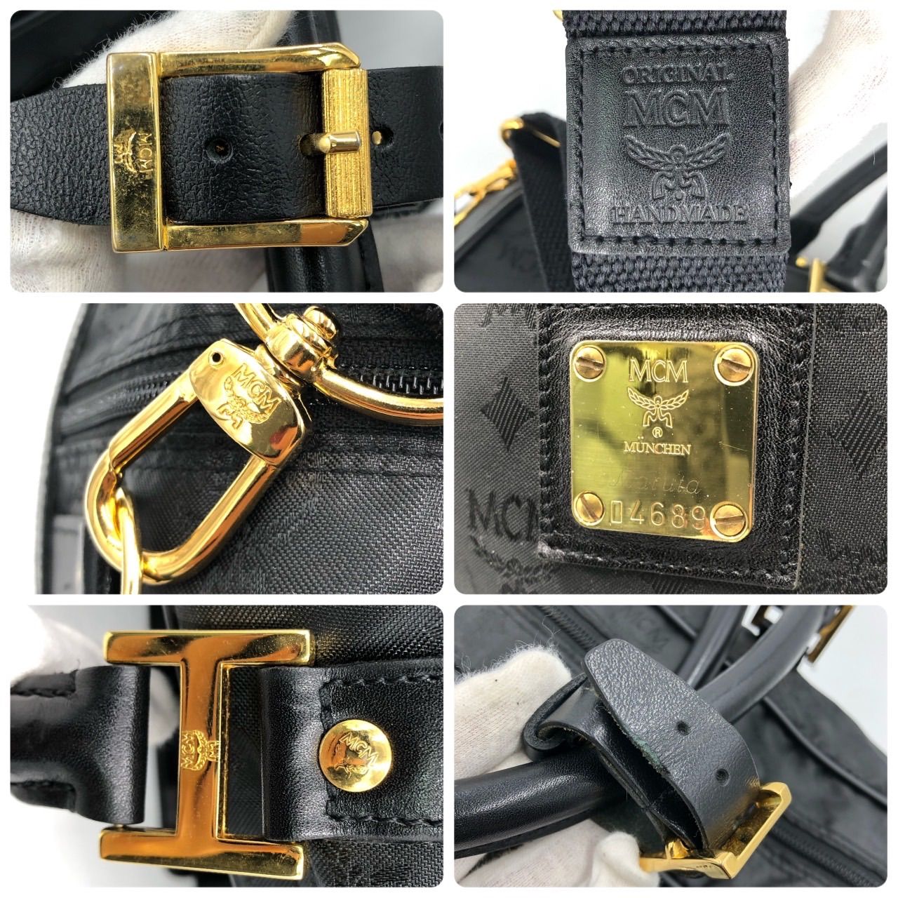 MCM エムシーエム ボストンバッグ 2WAY ナイロン 黒 大容量 旅行 出張