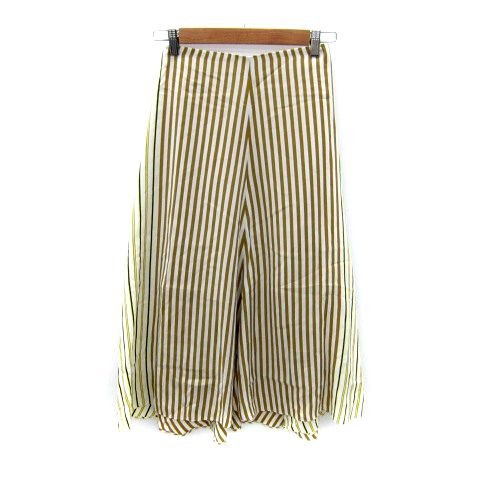 イエナ IENA フレアスカート ロング丈 マキシ丈 ストライプ柄 34 S 白