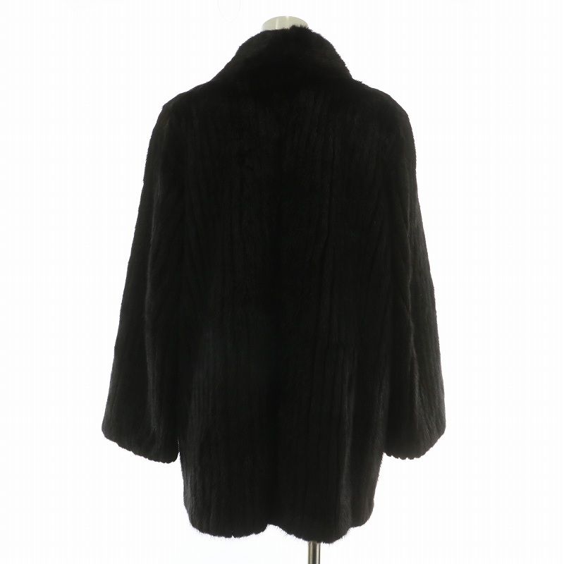 FARION ファーコート アウター 毛皮 ミンク ミドル 13 XL 茶色